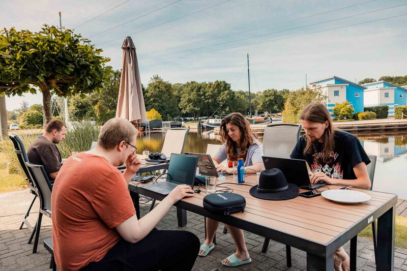 Werken met uitzicht tijdens het Summercamp